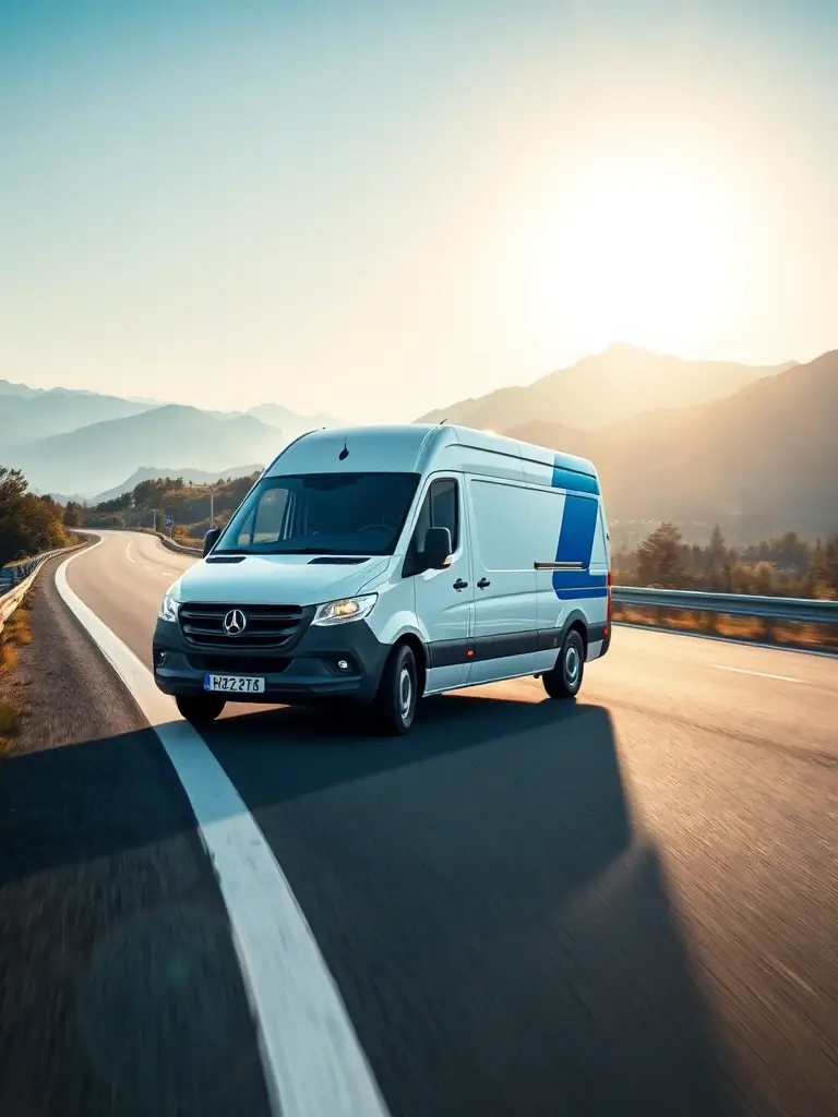 A modern truck driving on a Polish highway, symbolizing Trans-Logistyka's domestic transport services. The image should convey speed, reliability, and efficiency.